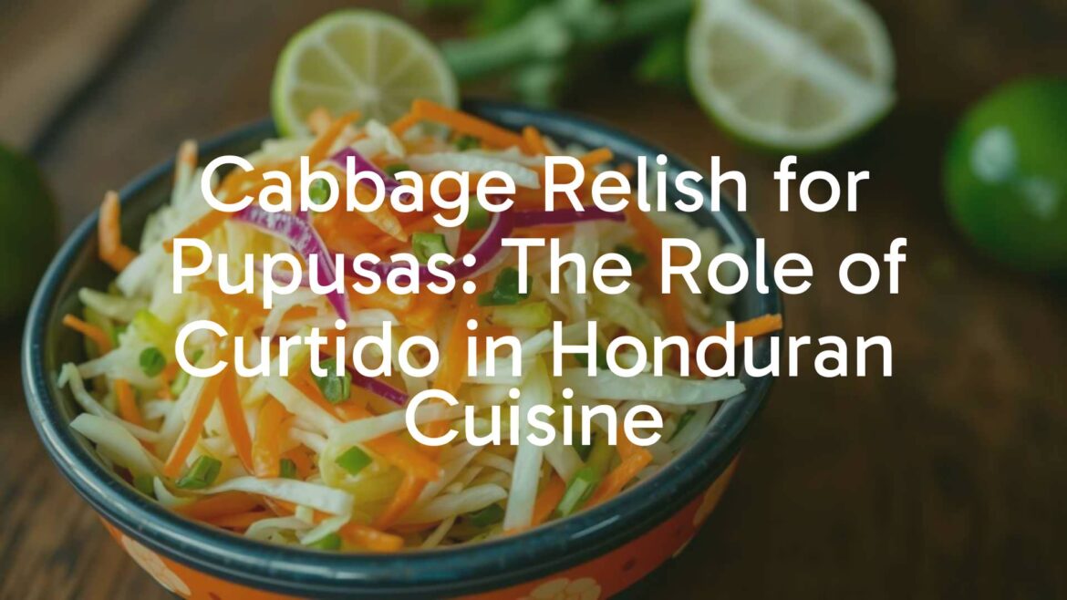 Close-up of freshly prepared Honduran curtido (cabbage relish) with shredded cabbage, carrots, and onions in a vibrant bowl, tangy lime dressing, rustic wooden background, soft natural lighting, culinary photography style.