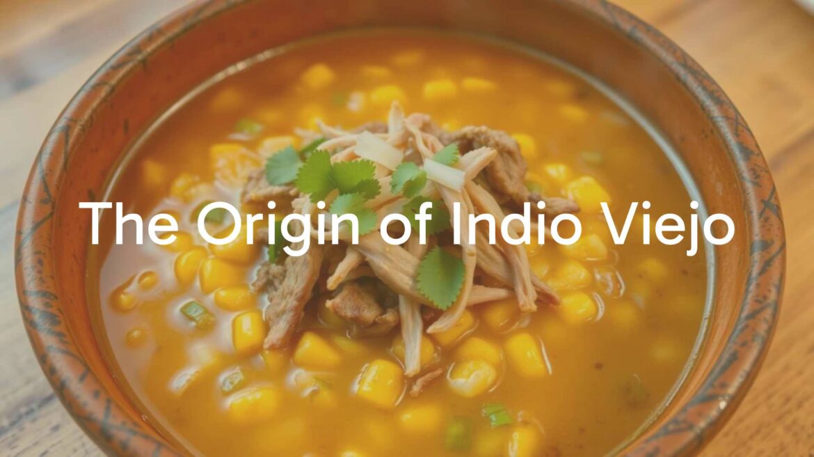 A steaming bowl of Indio Viejo, thick corn-based stew, topped with shredded meat and herbs, traditional Nicaraguan dish, rustic clay bowl, warm earthy tones, cozy and inviting, hyperrealistic.