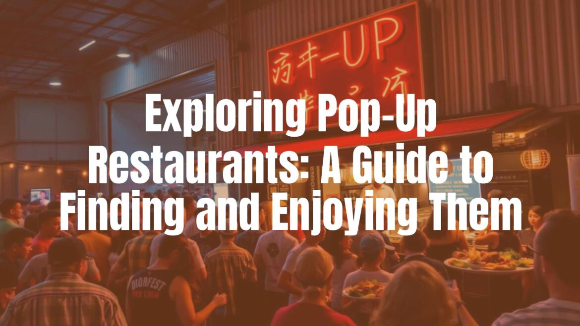 A vibrant pop-up restaurant scene, bustling crowd waiting outside a warehouse, warm lighting, Vietnamese fusion dishes on display, lively and adventurous atmosphere, realistic.