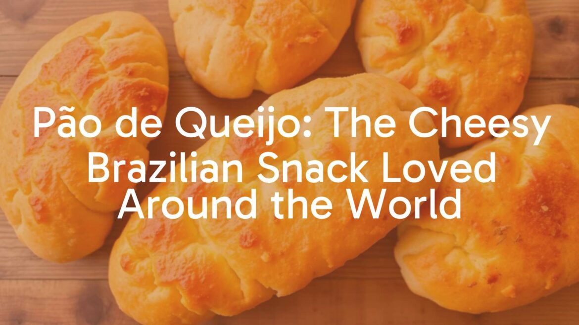 Golden brown pão de queijo cheese breads on a wooden table, crispy exterior, cheesy texture, warm and inviting, Brazilian snack, food photography.